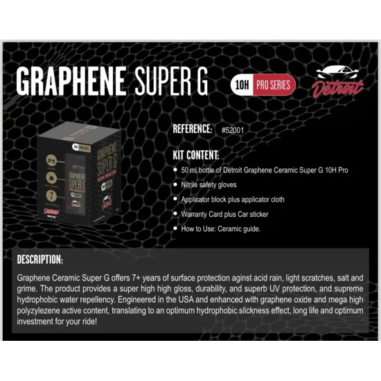 Detroit Surface Graphene Super G 7 Yrs Graphene Ceramic